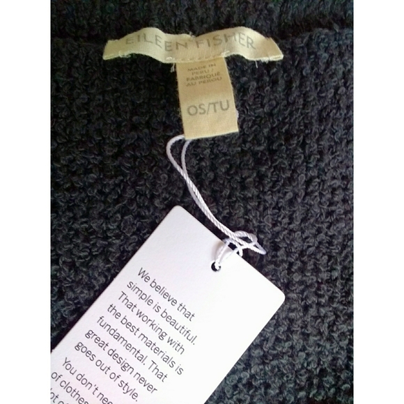 New! EILEEN FISHER Organic Cotton Poncho Sweater - Picture 5 of 5